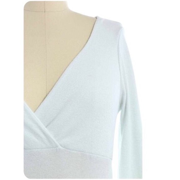 Michael Stars White Metallic Ruched Side V-Neck Tunic - Picture 8 of 9